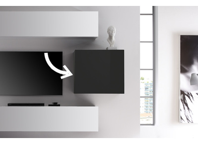 El&eacute;ment mural COLORED Carr&eacute; gris anthracite laqu&eacute;