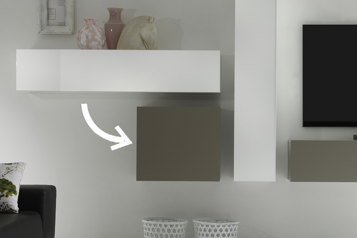 El�ment mural COLORED Carr� taupe mat