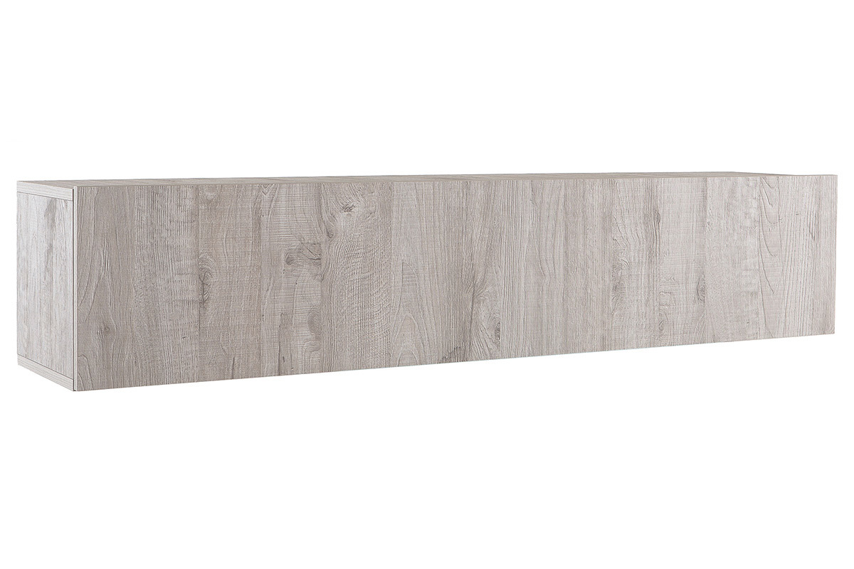 �l�ment mural TV design bois gris� horizontal COLORED V2