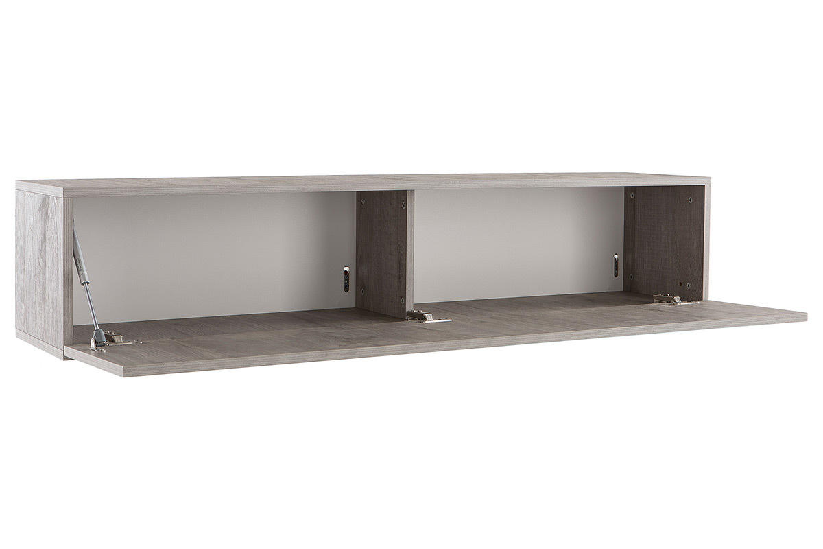 �l�ment mural TV design bois gris� horizontal COLORED V2