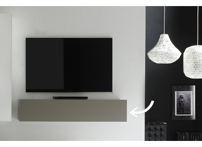 Élément mural TV design taupe mat horizontal COLORED V2 - Élément mural TV design taupe mat horizontal COLORED V2