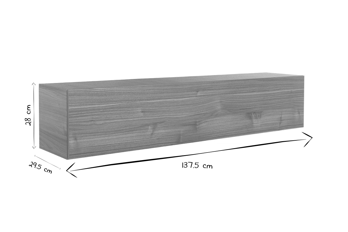 lment mural TV horizontal en bois clair  L138 cm ETERNEL