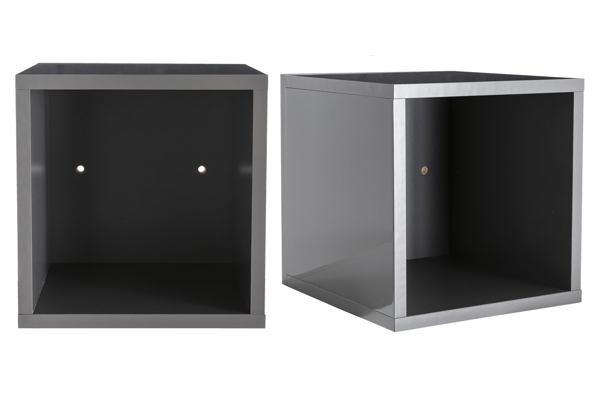 Elments muraux carrs laqus brillant gris (lot de 2) ETERNEL