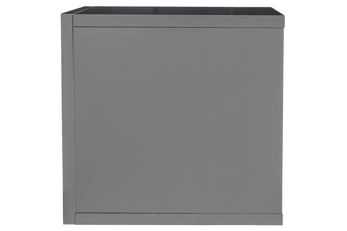 Elments muraux carrs laqus brillant gris (lot de 2) ETERNEL