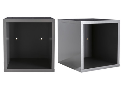 El&eacute;ments muraux carr&eacute;s laqu&eacute;s brillant gris (lot de 2) ETERNEL