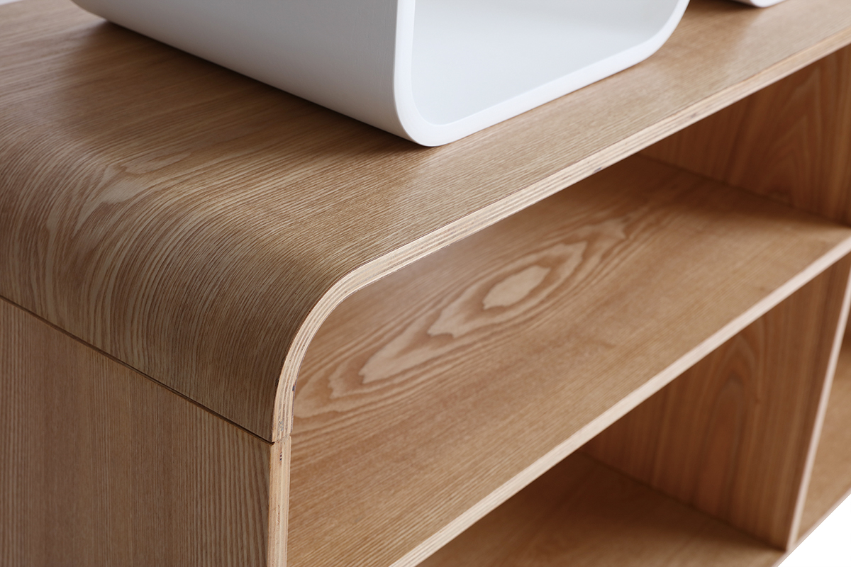 �tag�re modulable bois clair et blanc L129 cm BRICK