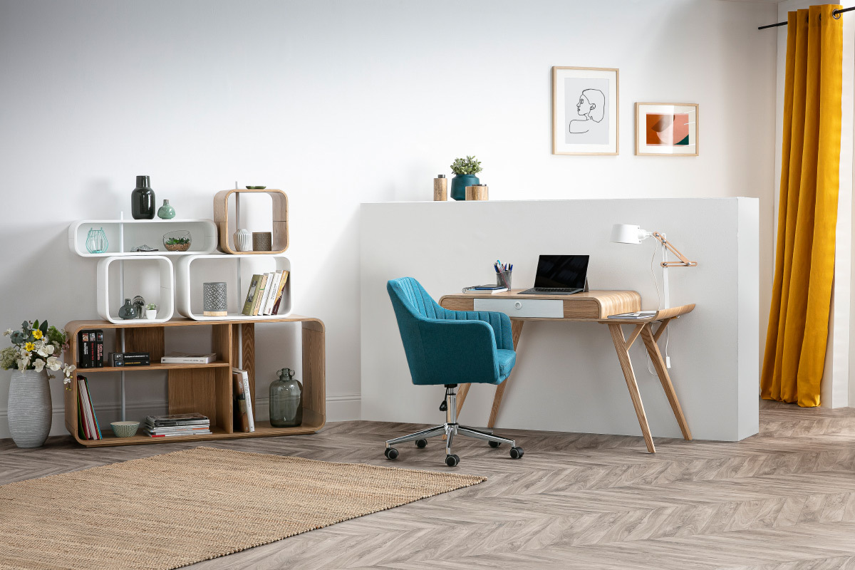 �tag�re modulable bois clair et blanc L129 cm BRICK