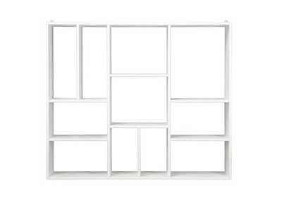 &Eacute;tag&egrave;re murale design compartiment&eacute;e en bois blanc CASYM