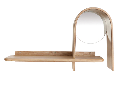 &Eacute;tag&egrave;re murale design fr&ecirc;ne avec miroir SILMA