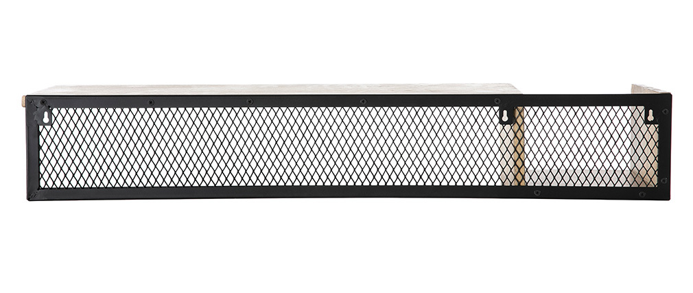 �tag�re murale industrielle manguier massif et m�tal 90 cm RACK