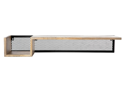 &Eacute;tag&egrave;re murale industrielle manguier massif et m&eacute;tal 90 cm RACK