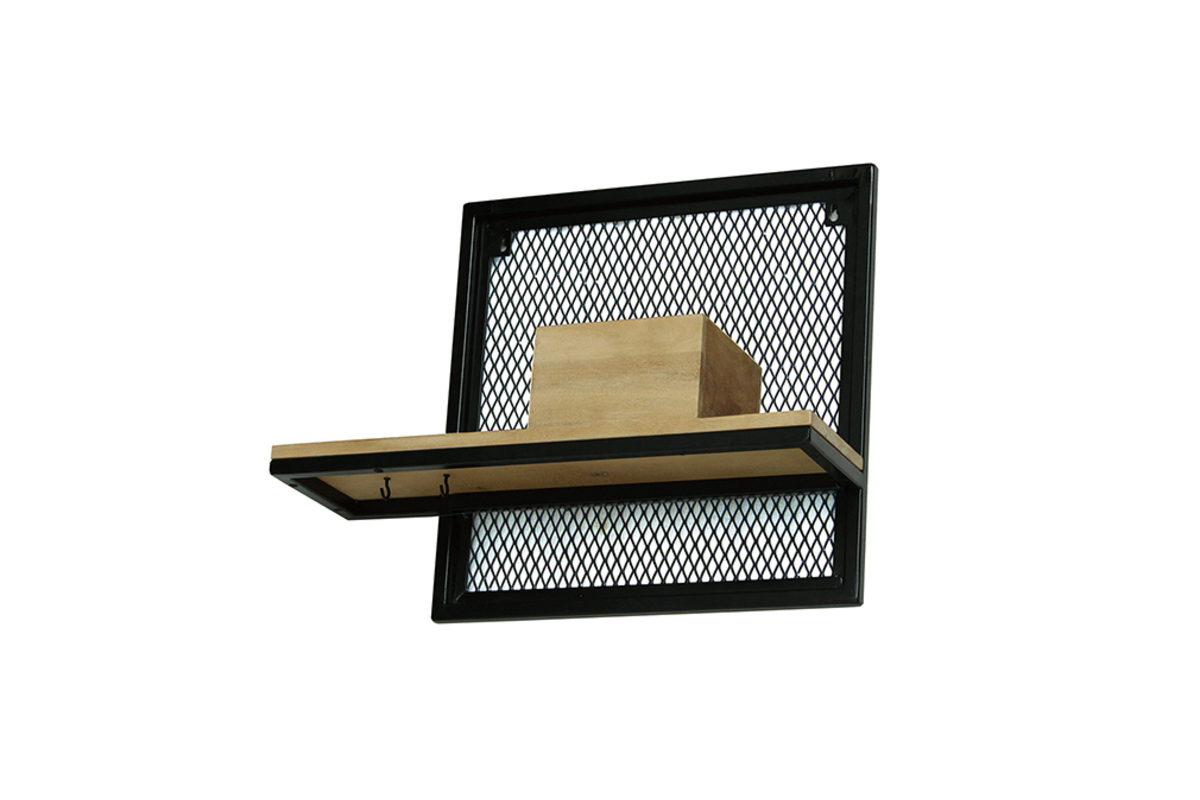 tagre murale industrielle mtal et manguier massif L50 cm RACK