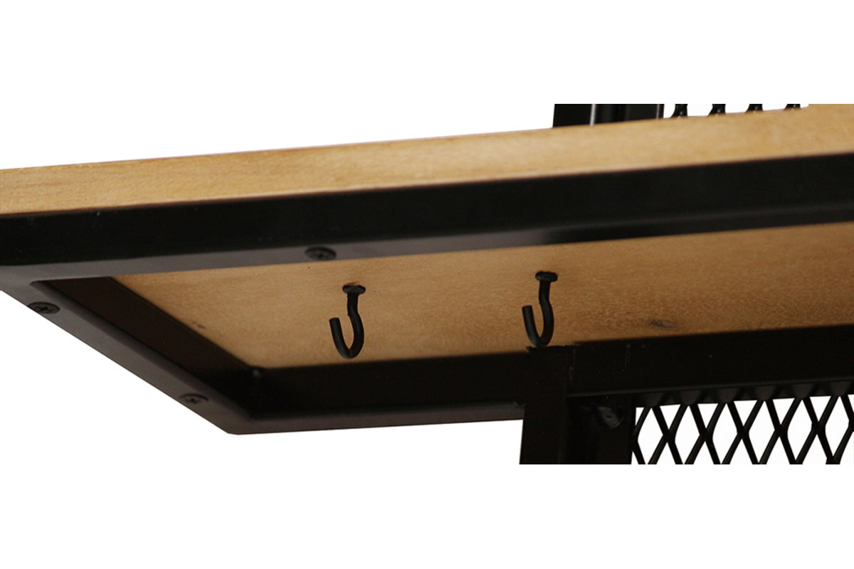 tagre murale industrielle mtal et manguier massif L50 cm RACK