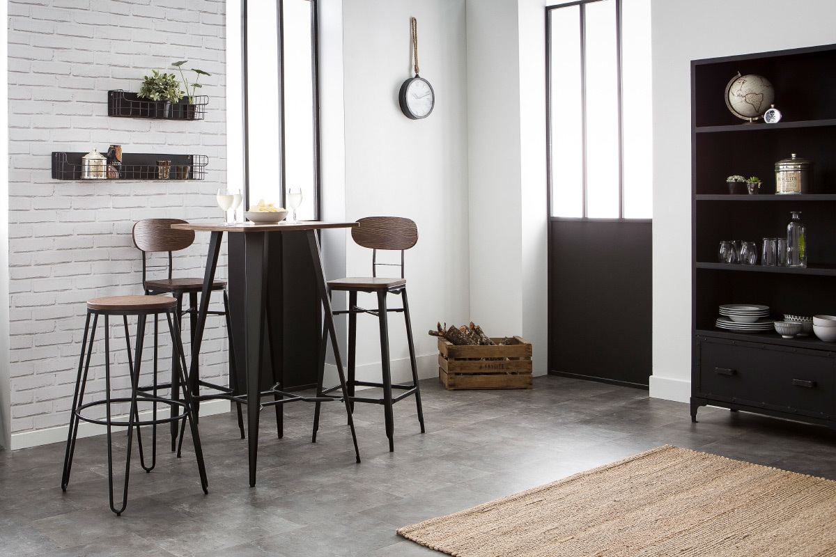 �tag�re murale m�tal noir 50 cm MANUFACTURE