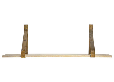 Etag&egrave;re murale m&eacute;tal rouille et bois 80 cm MODO