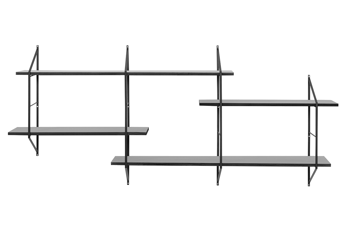 Etagre murale XL bois noir BRIDGE
