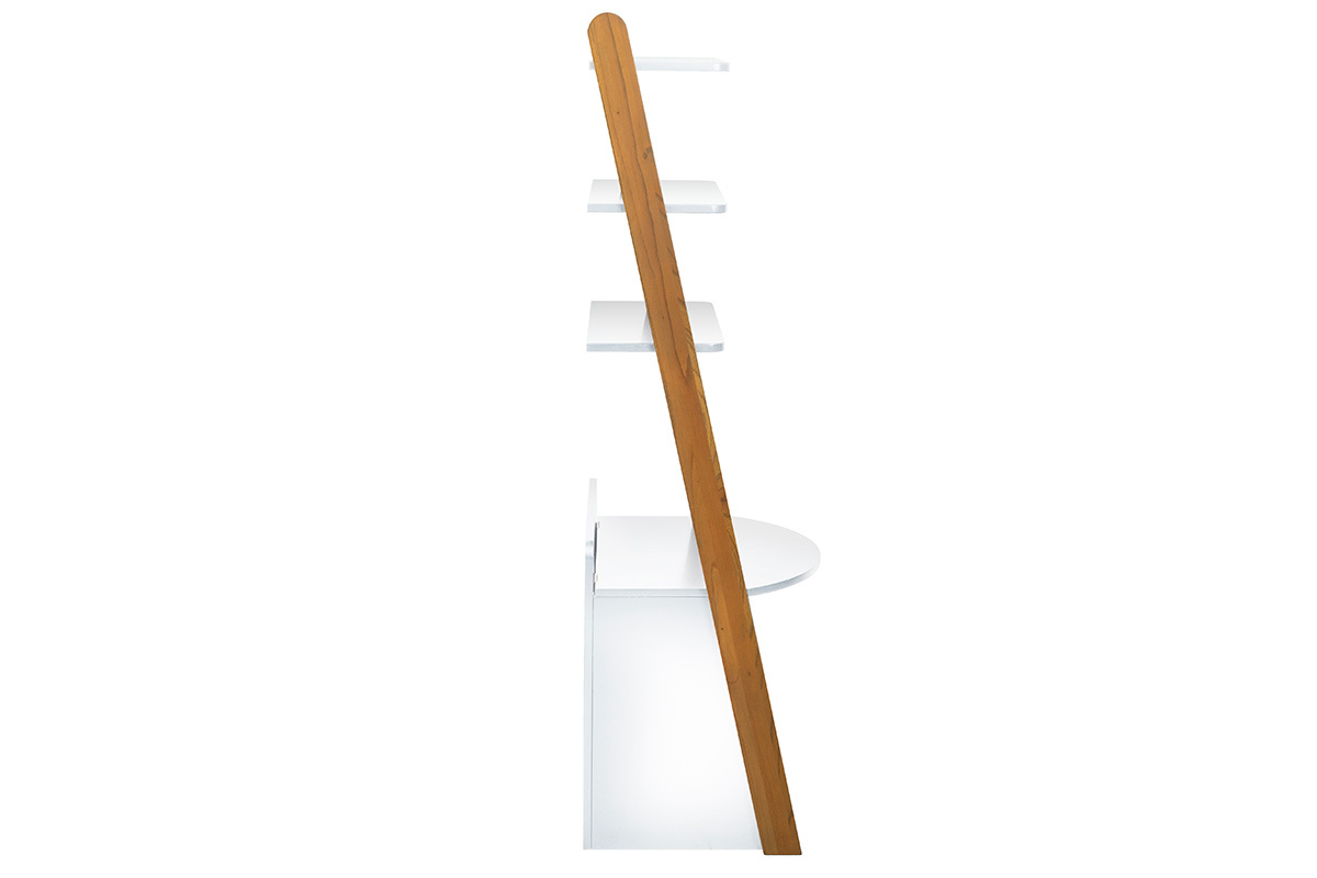 Etagre scandinave avec coffre blanc et bois KIDDY