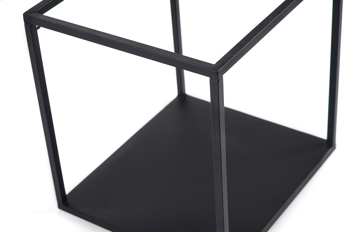 �tag�res murales carr�es industrielle m�tal noir (lot de 3) KARL