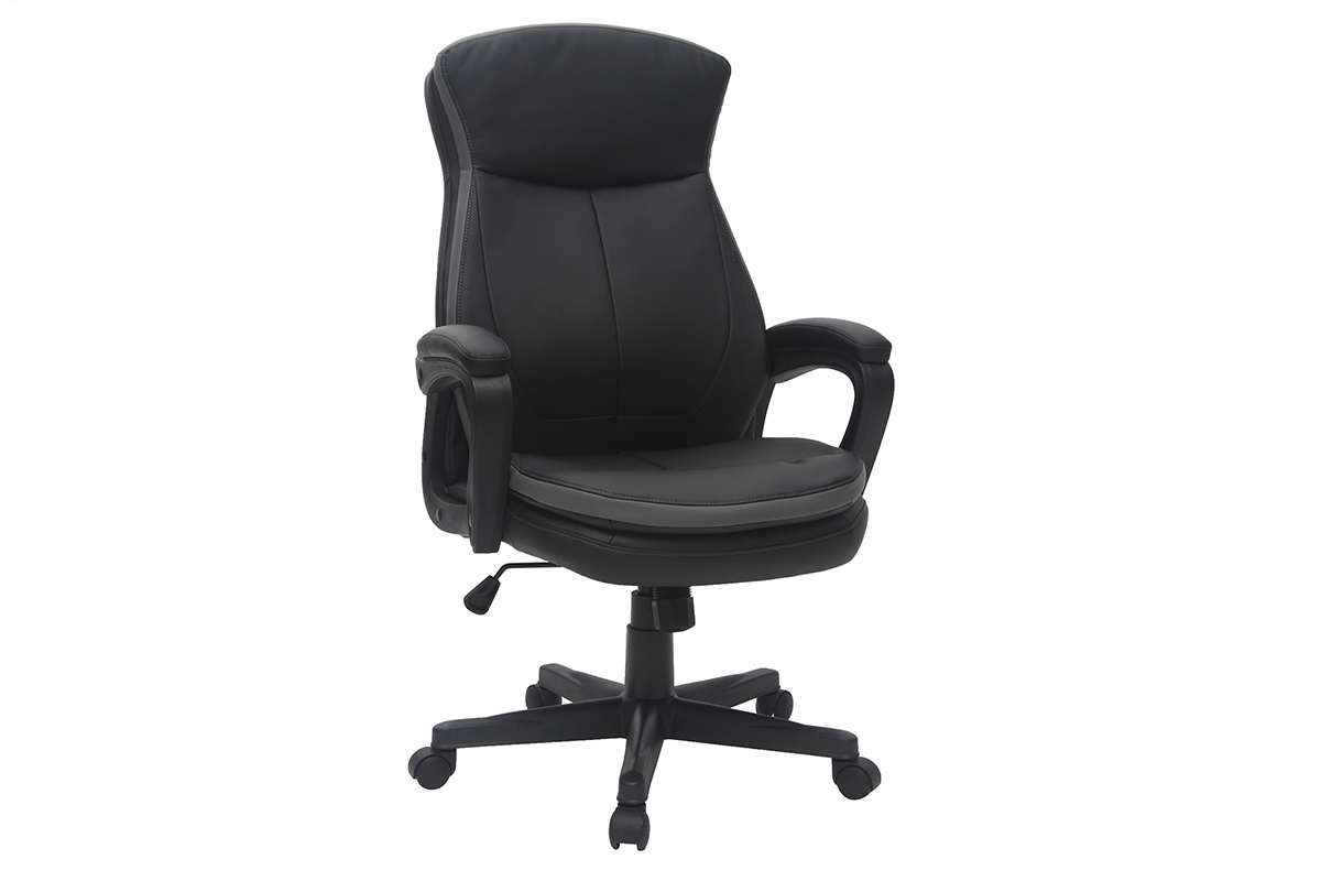 Fauteuil de bureau � roulettes design noir WALL STREET