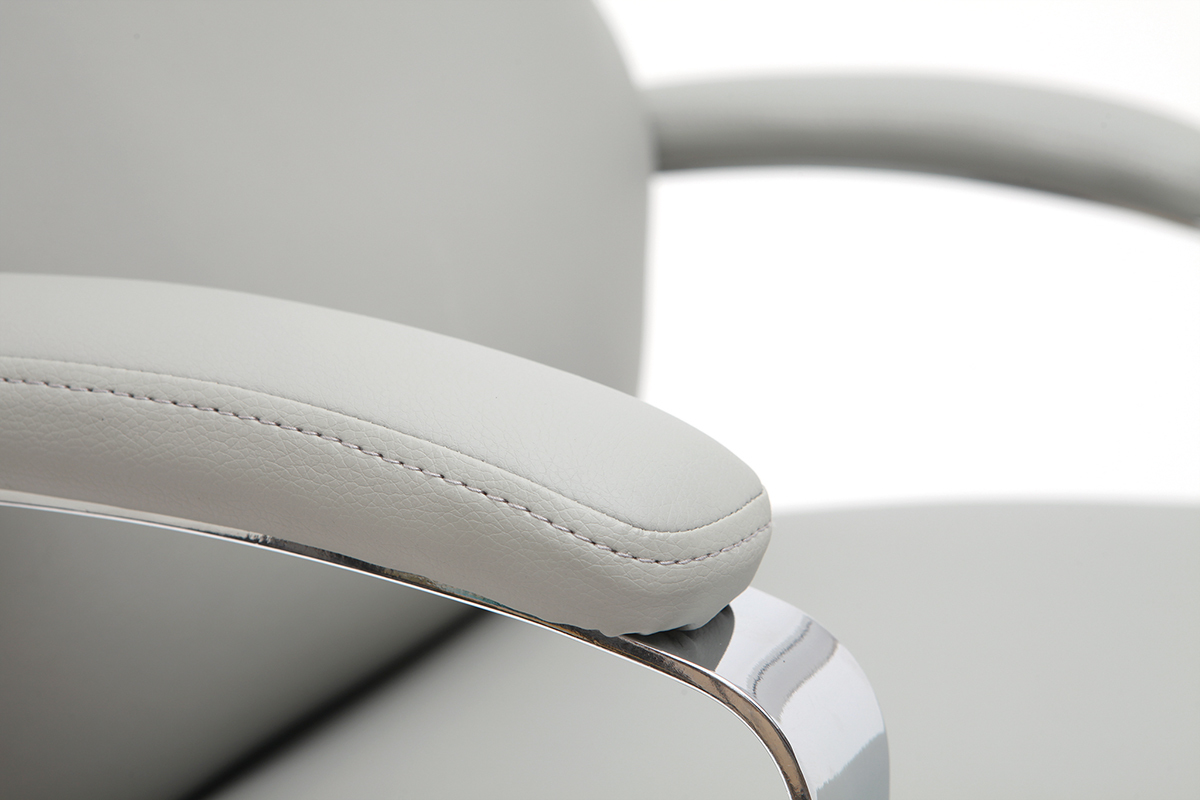 Fauteuil de bureau cuir de vache gris CITY