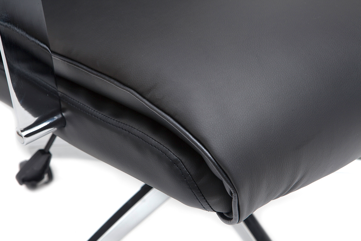 Fauteuil de bureau cuir noir CITY - cuir de vache