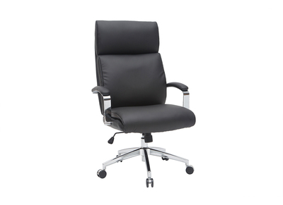 Fauteuil de bureau cuir noir CITY - cuir de vache