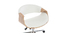 Fauteuil de bureau design blanc et bois clair ARAMIS
