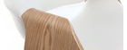 Fauteuil de bureau design blanc et bois clair ARAMIS