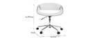Fauteuil de bureau design blanc et bois clair ARAMIS
