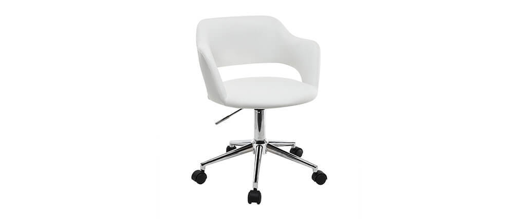 Fauteuil de bureau design blanc JESSY