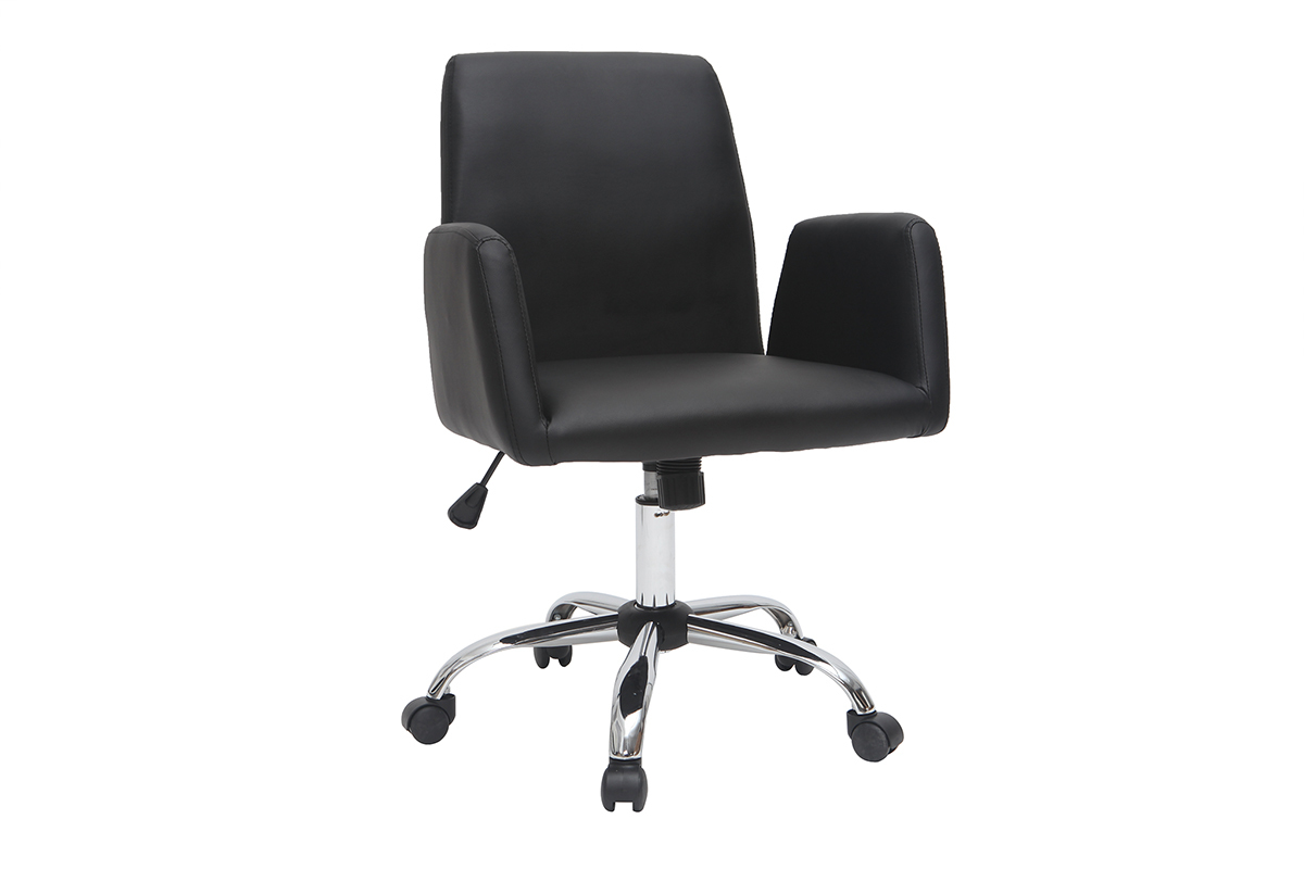Fauteuil de bureau design en PU noir ARIEL