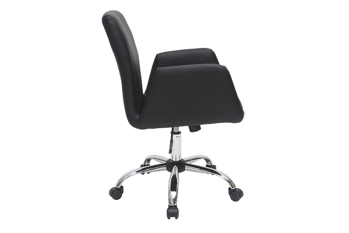 Fauteuil de bureau design en PU noir ARIEL