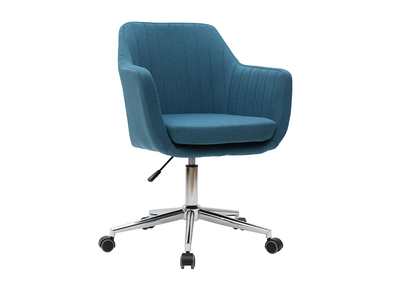 Fauteuil de bureau design en tissu bleu canard ALEYNA - Miliboo & St&eacute;phane Plaza
