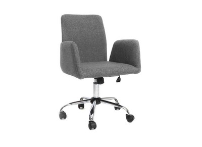 Fauteuil de bureau design en tissu gris ARIEL