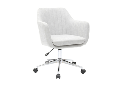 Fauteuil de bureau design en tissu gris clair ALEYNA - Miliboo & St&eacute;phane Plaza