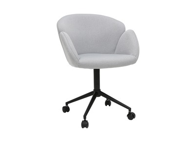 Fauteuil de bureau design en tissu gris clair RHAPSODY - Miliboo & St&eacute;phane Plaza