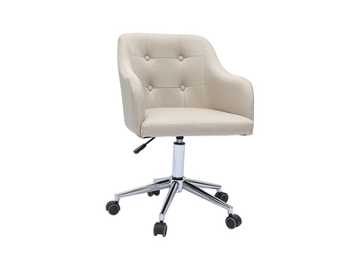 Fauteuil de bureau design en tissu naturel BALTIK