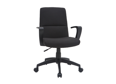 Fauteuil de bureau design en tissu noir CHUCK
