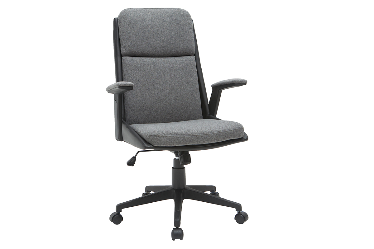Fauteuil de bureau design gris fonc� et noir TIM