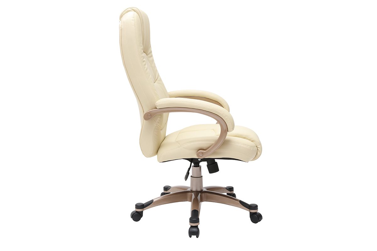 Fauteuil de bureau design ivoire TORONTO