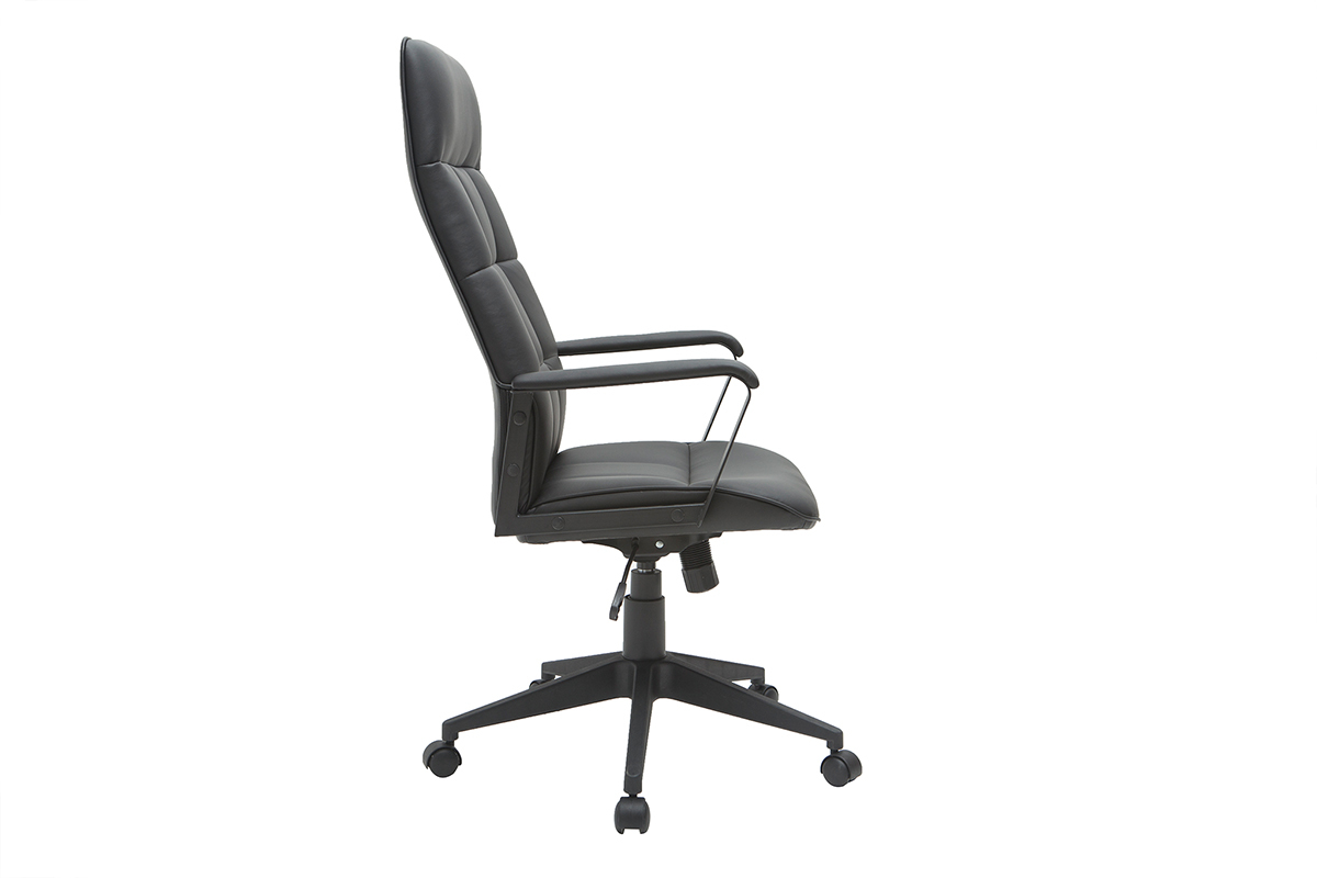 Fauteuil de bureau design m�tal et noir MARSHALL