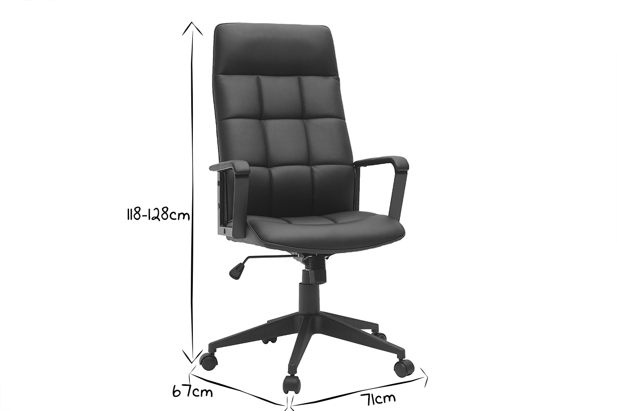 Fauteuil de bureau design m�tal et noir MARSHALL