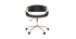 Fauteuil de bureau design noir et bois clair ARAMIS