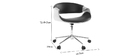 Fauteuil de bureau design noir et bois clair ARAMIS