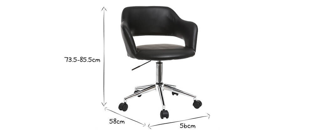 Fauteuil de bureau design noir JESSY