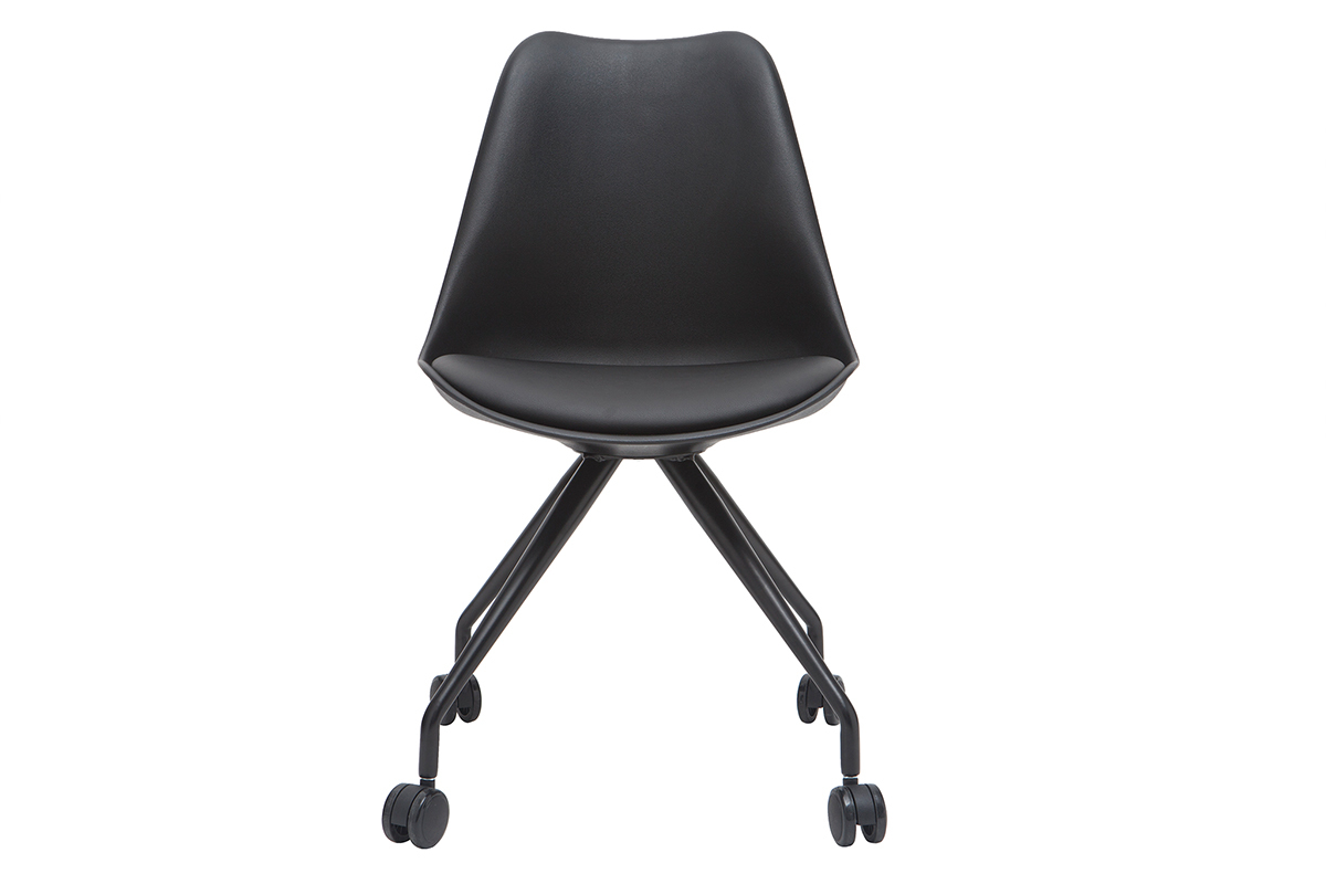 Fauteuil de bureau design noir PAULINE