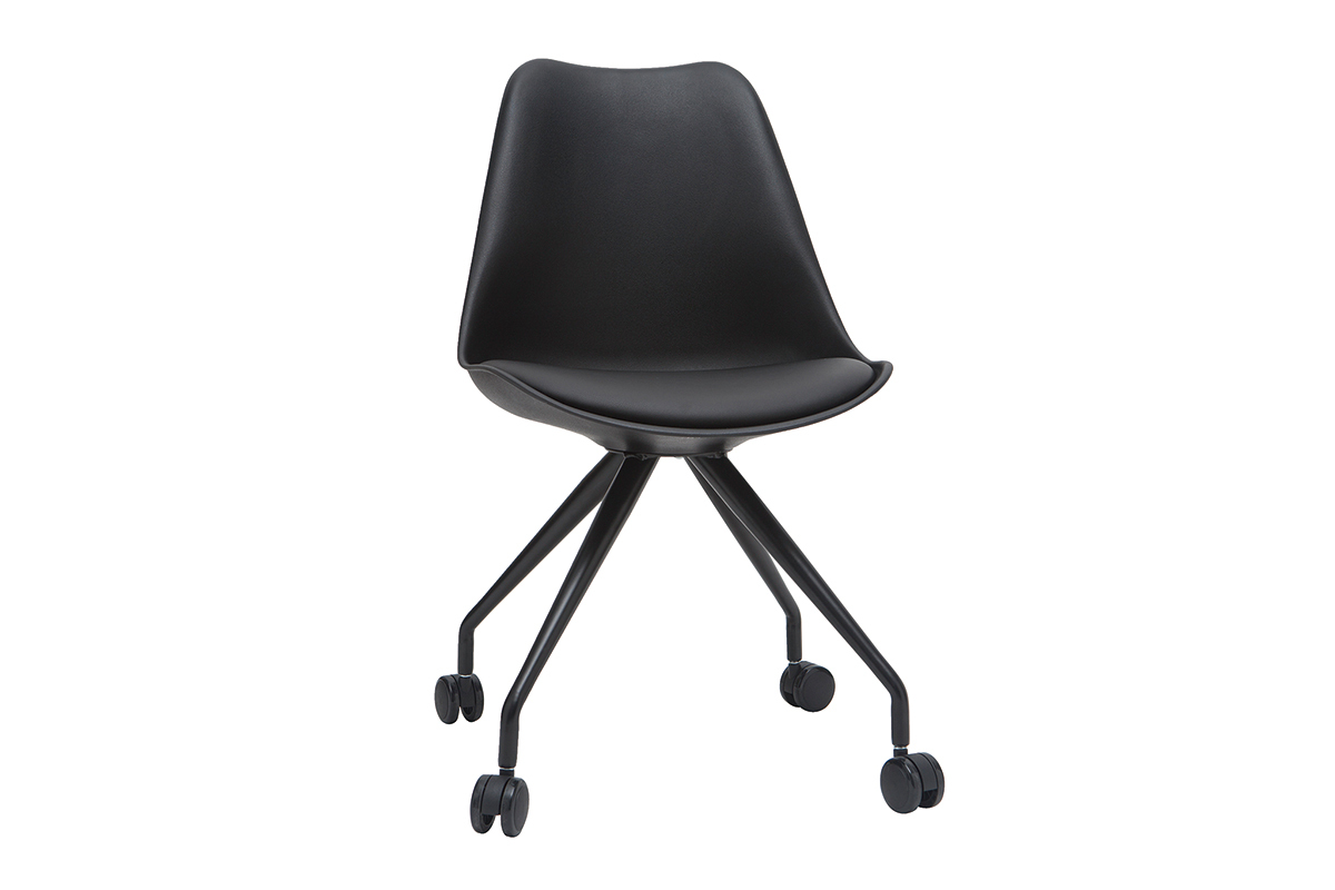 Fauteuil de bureau design noir PAULINE