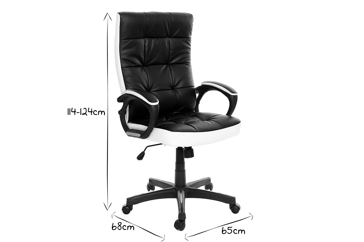 Fauteuil de bureau design rouge et noir LORENZO