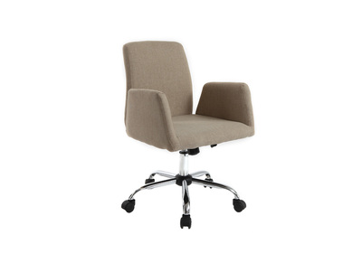 Fauteuil de bureau design tissu cr&egrave;me ARIEL