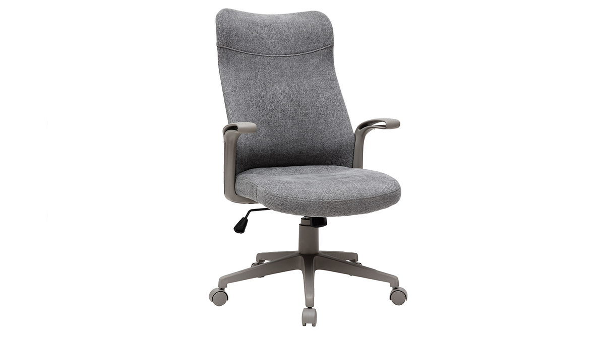 Fauteuil de bureau design tissu gris RISTER